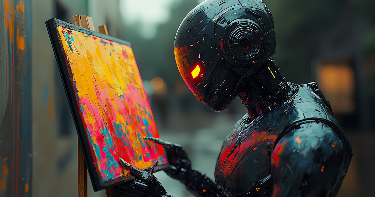 Robot studies art